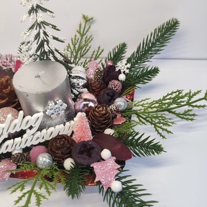 Gyertyás karácsonyi asztalidísz - otthon & életmód - dekoráció - asztal és polc dekoráció - asztaldísz - Meska.hu