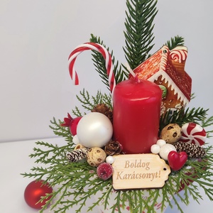Bögrés karácsonyi gyertyás asztaldísz  - otthon & életmód - dekoráció - asztal és polc dekoráció - asztaldísz - Meska.hu