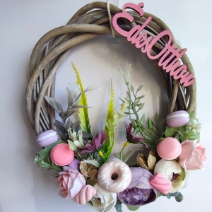 Fánkos- macaronos ajtódísz  - otthon & életmód - dekoráció - ajtó- és ablak dekoráció - ajtódísz & kopogtató - Meska.hu