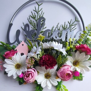 Hívogató otthon -virágos ajtódísz - Meska.hu