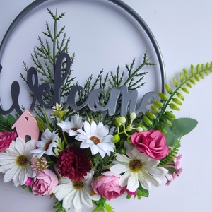 Hívogató otthon -virágos ajtódísz - otthon & életmód - dekoráció - ajtó- és ablak dekoráció - ajtódísz & kopogtató - Meska.hu