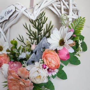 Hazaváró ,szíves -tavasz ajtódísz - otthon & életmód - dekoráció - ajtó- és ablak dekoráció - ajtódísz & kopogtató - Meska.hu