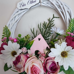 Hívogató - tavaszi virágos ajtódísz  - otthon & életmód - dekoráció - ajtó- és ablak dekoráció - ajtódísz & kopogtató - Meska.hu