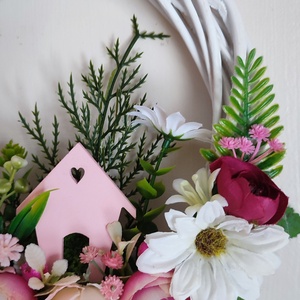 Hívogató - tavaszi virágos ajtódísz  - otthon & életmód - dekoráció - ajtó- és ablak dekoráció - ajtódísz & kopogtató - Meska.hu