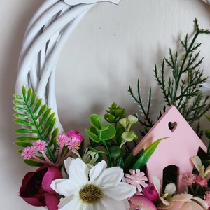 Hívogató - tavaszi virágos ajtódísz  - otthon & életmód - dekoráció - ajtó- és ablak dekoráció - ajtódísz & kopogtató - Meska.hu