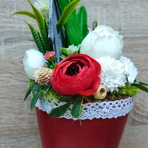 Tavaszi vidám mosolygós kaspós dísz - otthon & életmód - dekoráció - asztal és polc dekoráció - florárium, terrárium - Meska.hu