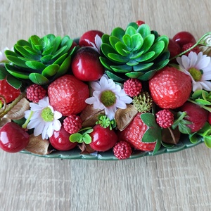 Vidám bogyós asztaldísz � természetközeli hangulatban - otthon & életmód - dekoráció - asztal és polc dekoráció - asztaldísz - Meska.hu