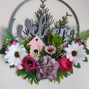 Welcome - és maradj is! Tavaszi ajtódísz  - otthon & életmód - dekoráció - ajtó- és ablak dekoráció - ajtódísz & kopogtató - Meska.hu