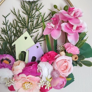 Édes Otthon ajtódísz � virágos házikókkal - otthon & életmód - dekoráció - ajtó- és ablak dekoráció - ajtódísz & kopogtató - Meska.hu