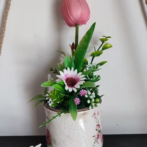 Kerámia kaspós dekoráció 1. - otthon & életmód - dekoráció - húsvéti asztaldíszek - Meska.hu