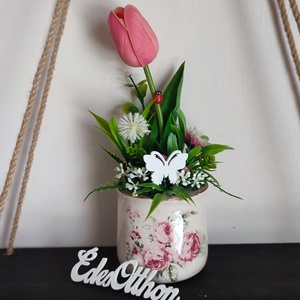 Kerámia kaspós dekoráció 1. - otthon & életmód - dekoráció - húsvéti asztaldíszek - Meska.hu