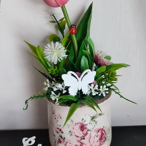 Kerámia kaspós dekoráció 1. - otthon & életmód - dekoráció - húsvéti asztaldíszek - Meska.hu