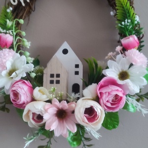 Hív a tavasz-  virágos ajtódísz  - otthon & életmód - dekoráció - ajtó- és ablak dekoráció - ajtódísz & kopogtató - Meska.hu