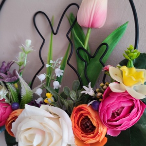 Nyuszis zsongó tavaszi  ajtódísz  - otthon & életmód - dekoráció - ajtó- és ablak dekoráció - ajtódísz & kopogtató - Meska.hu