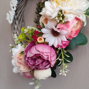 Hazaváró tavaszi romantikus ajtódísz  - otthon & életmód - dekoráció - ajtó- és ablak dekoráció - ajtódísz & kopogtató - Meska.hu