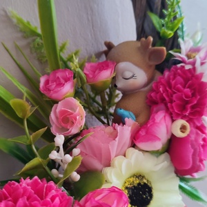 Erdei álom - alvó őzikés tavaszi ajtódísz  - otthon & életmód - dekoráció - ajtó- és ablak dekoráció - ajtódísz & kopogtató - Meska.hu