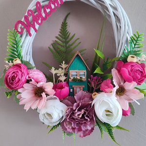 Alvó őzikés tavaszi ajtódísz , Otthon & Életmód, Dekoráció, Ajtó- és ablak dekoráció, Ajtódísz & Kopogtató, Virágkötés, MESKA