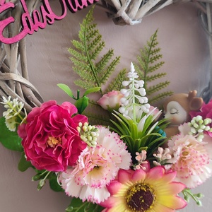 Várlak nyár ! Őzikés virágos ajtódísz  - otthon & életmód - dekoráció - ajtó- és ablak dekoráció - ajtódísz & kopogtató - Meska.hu