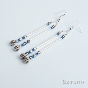 Éjszaka kapuja - kék és ezüst fülbevaló - Meska.hu