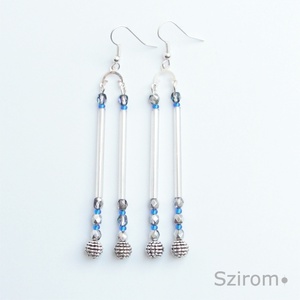 Éjszaka kapuja - kék és ezüst fülbevaló -  - Meska.hu