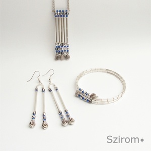 Éjszaka kapuja - kék és ezüst fülbevaló -  - Meska.hu