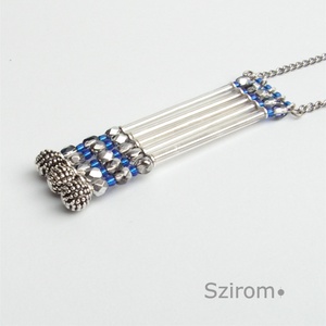 Ezüsteső - nyaklánc ezüst és kék medállal -  - Meska.hu