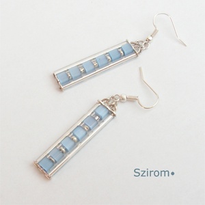 Art déco - fülbevaló kék kockákkal -  - Meska.hu