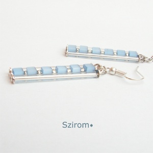 Art déco - fülbevaló kék kockákkal -  - Meska.hu