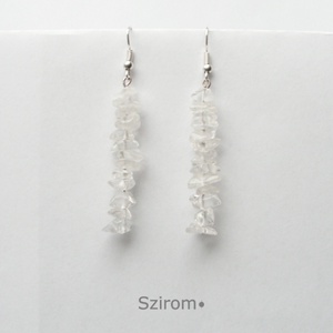 Zúzmara - lógós fülbevaló hegyikristályból - Meska.hu