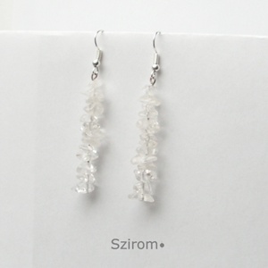 Zúzmara - lógós fülbevaló hegyikristályból -  - Meska.hu