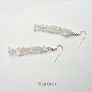 Zúzmara - lógós fülbevaló hegyikristályból -  - Meska.hu