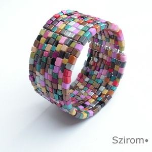 Extravagáns - színes széles karperec -  - Meska.hu