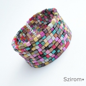 Extravagáns - színes széles karperec - Meska.hu