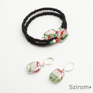 Aranyos magyaros - fülbevaló nemzeti színekkel -  - Meska.hu