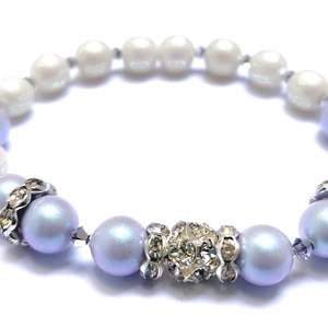  kék Swarovski gyöngy karkötő - ékszer - karkötő - gyöngyös karkötő - Meska.hu