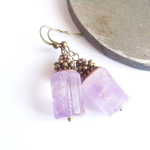 Ametiszt fülbevaló - Meska.hu