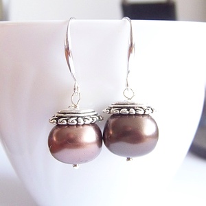 Shell  pearl gyöngy fülbevaló, Ékszer, Fülbevaló, Lógó fülbevaló, Ékszerkészítés, MESKA