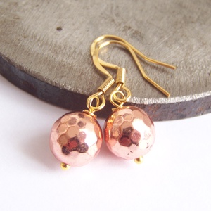 Rose gold fülbevaló - ékszer - fülbevaló - pötty fülbevaló - Meska.hu