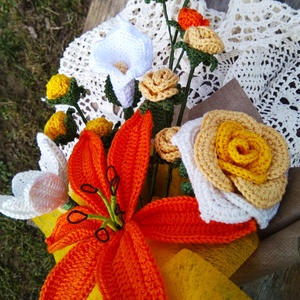 Horgolt virágcsokor - otthon & életmód - dekoráció - virágdísz és tartó - csokor & virágdísz - Meska.hu