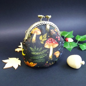 Egyedi kézzel készített kapcsos tárca-erdei hangulatban - táska & tok - pénztárca & más tok - pénztárca - női pénztárca - Meska.hu