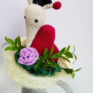 Ballagási csiga csokor � horgolt rózsákkal, egyedi kézműves ajándék - otthon & életmód - virágdekoráció - virágok - virágcsokor - Meska.hu