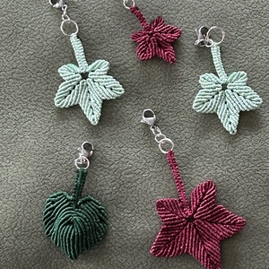 levélkés kulcstartó/táskadísz, Táska & Tok, Kulcstartó & Táskadísz, Táskadísz, Csomózás, MESKA