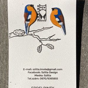 Erdei Pinty tűzzománc fülbevaló - Meska.hu