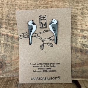 Barázdabillegető tűzzománc fülbevaló, Ékszer, Fülbevaló, Fülékszer, , MESKA