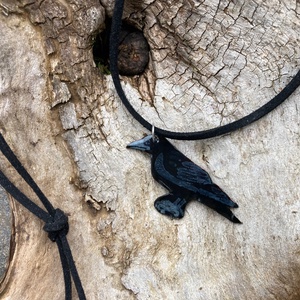 Holló tűzzománc nyaklánc - ékszer - nyaklánc - medálos nyaklánc - Meska.hu