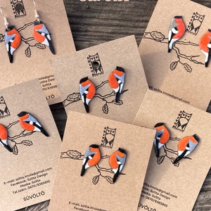 Süvöltő tűzzománc fülbevaló - ékszer - fülbevaló - lógó fülbevaló - Meska.hu