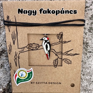 Nagy fakopáncs tűzzománc nyaklánc - Meska.hu