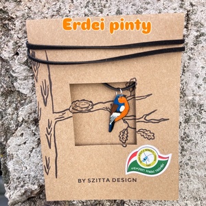Erdei pinty tűzzománc nyaklánc - Meska.hu