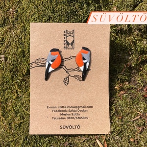 Süvöltő tűzzománc fülbevaló - ékszer - fülbevaló - lógó fülbevaló - Meska.hu