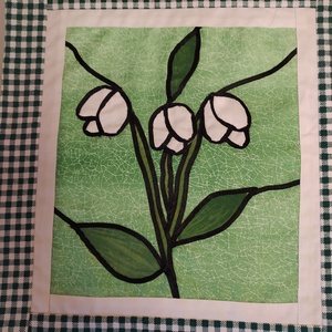 Patchwork falikép, hóvirágos - otthon & életmód - dekoráció - fali és függő dekoráció - falra akasztható dekor - Meska.hu